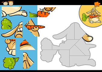 Image showing cartoon rabbit jigsaw puzzle game