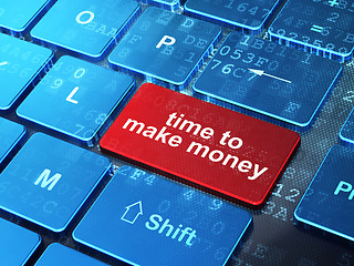 Image showing Time to Make money on computer keyboard background