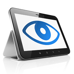 Image showing Security concept: Eye on tablet pc computer