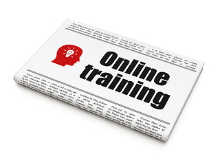 Image showing Education news concept: newspaper with Online Training and Head