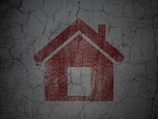 Image showing Security concept: Home on grunge wall background