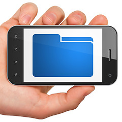 Image showing Finance concept: Folder on smartphone