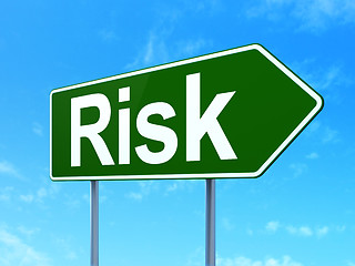 Image showing Business concept: Risk on road sign background