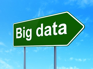 Image showing Information concept: Big Data on road sign background