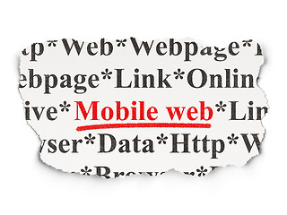 Image showing Mobile Web on Paper background