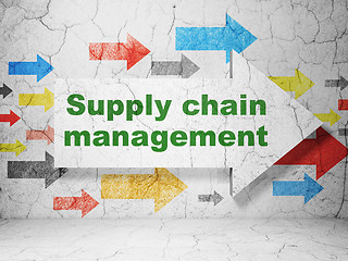 Image showing Advertising concept: arrow Supply Chain Management on wall