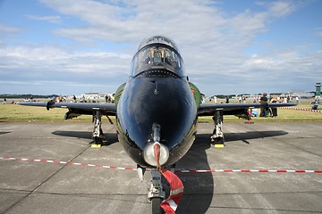 Image showing Nose view of BAE Hawk jet plane