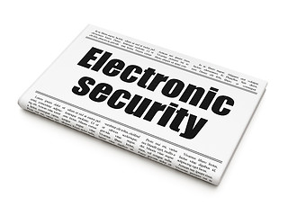 Image showing newspaper headline Electronic Security