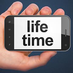 Image showing Timeline concept: Life Time on smartphone