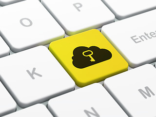 Image showing Cloud With Key on computer keyboard