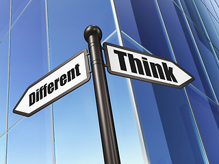 Image showing Education concept: sign Think Different on Building background