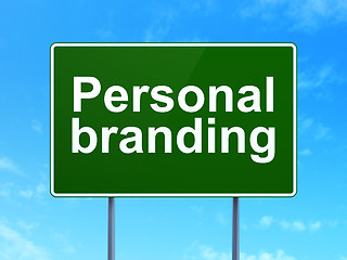 Image showing Marketing concept: Personal Branding on road sign background