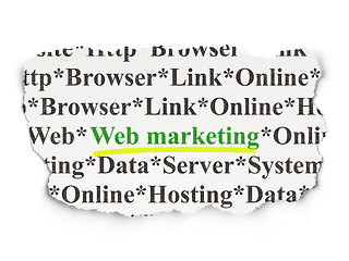 Image showing Web Marketing on Paper background