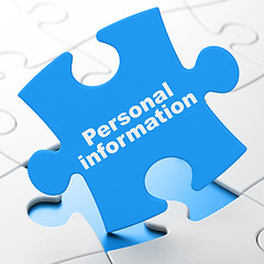 Image showing Protection concept: Personal Information on puzzle background