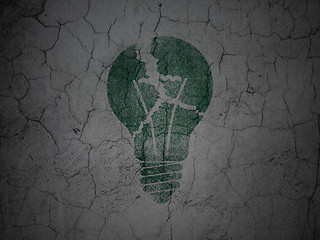 Image showing Finance concept: Light Bulb on grunge wall background