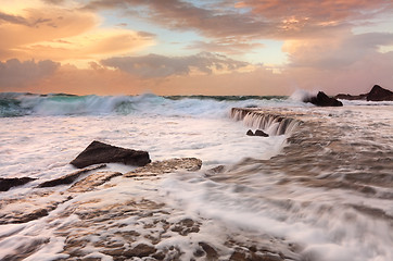 Image showing Waves Waterfalls and Sea Foam