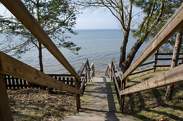 Image showing Stairs to the beach