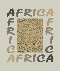 Image showing Africa - background with text and texture elephant 