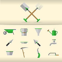 Image showing Illustration of gardening tools