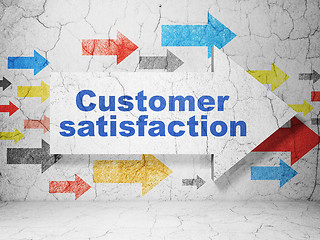 Image showing Advertising concept: arrow Customer Satisfaction on grunge wall