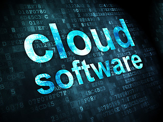 Image showing Cloud networking concept: Cloud Software on digital background