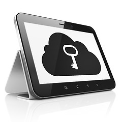 Image showing technology concept: Cloud With Key on tablet pc computer