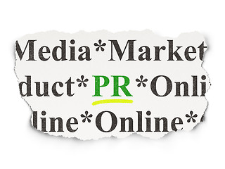 Image showing Marketing concept: PR on Paper background