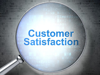 Image showing Advertising concept: Customer Satisfaction with optical glass