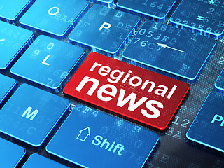 Image showing News concept: Regional News on computer keyboard background