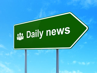 Image showing News concept: Daily News and Business People on road sign