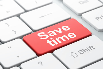 Image showing Save Time on computer keyboard background
