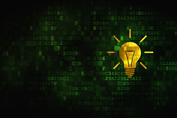 Image showing Finance concept: Light Bulb on digital background