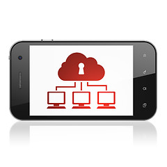 Image showing Privacy concept: Cloud Network on smartphone