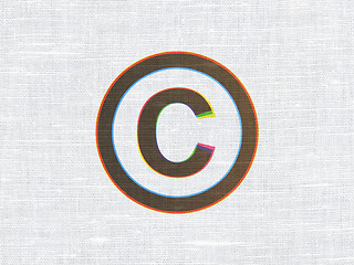 Image showing Law concept: Copyright on fabric texture background