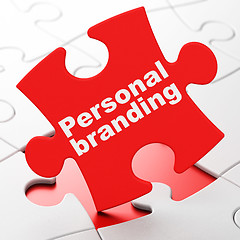 Image showing Marketing concept: Personal Branding on puzzle background