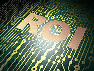 Image showing Business concept: circuit board with ROI