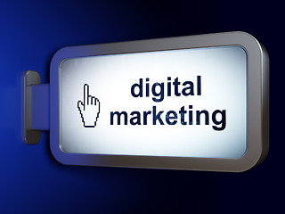 Image showing Digital Marketing Mouse Cursor on billboard