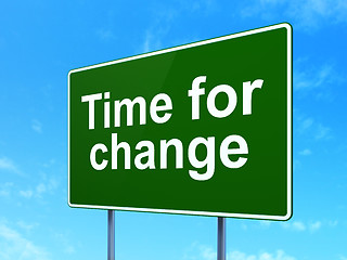 Image showing Time for Change on road sign background