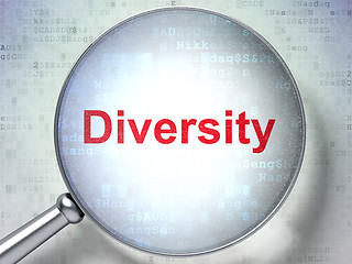 Image showing Business concept: Diversity with optical glass
