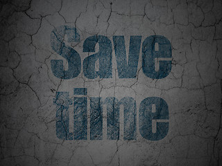 Image showing Timeline concept: Save Time on grunge wall background