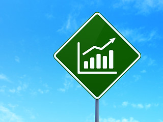 Image showing News concept: Growth Graph on road sign background