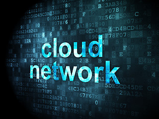 Image showing Cloud networking concept: Cloud Network on digital background