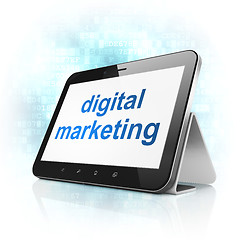 Image showing Advertising concept: Digital Marketing on tablet pc computer