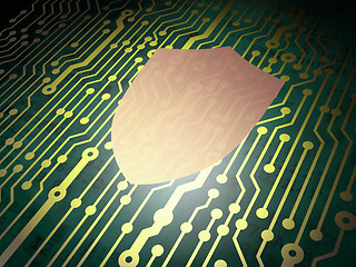 Image showing Privacy concept: circuit board with Shield