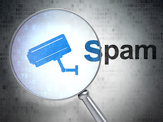 Image showing Privacy concept: Cctv Camera and Spam with optical glass