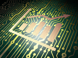 Image showing News concept: circuit board with Growth Graph