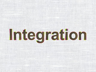 Image showing Finance concept: Integration on fabric texture background