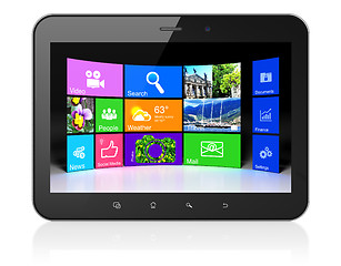 Image showing Desktop on black tablet pc computer