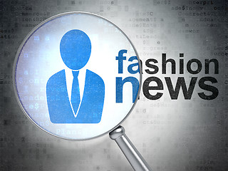 Image showing News concept: Business Man and Fashion News with optical glass