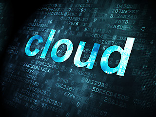 Image showing Cloud computing concept: Cloud on digital background